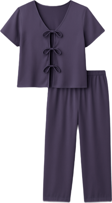 Women's 2-Piece Short-Sleeve Top and Pants Pajama Set, Macy's Exclusive