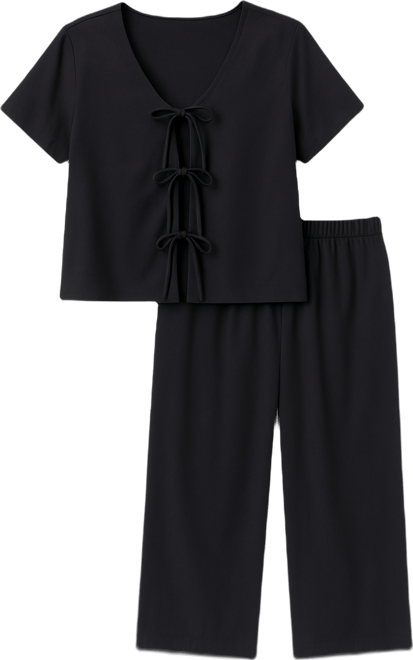 Women's 2-Piece Short-Sleeve Top and Pants Pajama Set, Macy's Exclusive