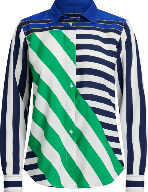 Plus Size Striped Long-Sleeve Shirt