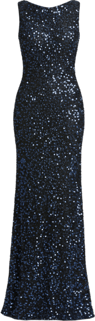 Women's Ieena Sequined Sleeveless Draped Cowl Back Gown