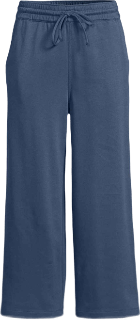 Women's Sport Knit Elastic Waist Wide Leg Crop Pants