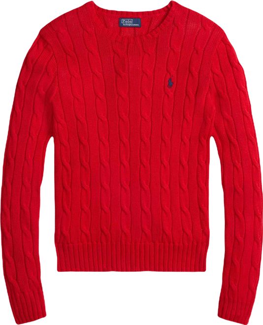 Women's Cable-Knit Cotton Crewneck Sweater