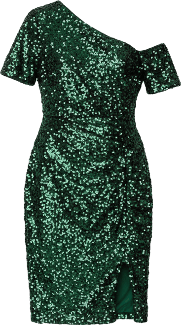 Women's Nola Asymmetric Off Shoulder Sequins Midi Dress