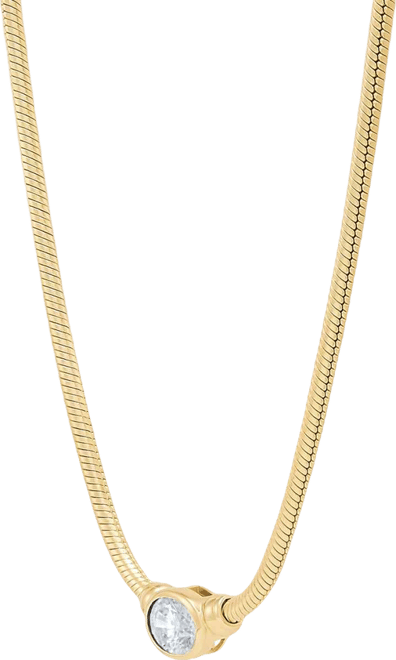 White Sapphire Necklace (7/8 ct. t.w.) in 14k Yellow Gold-Plated Sterling Silver