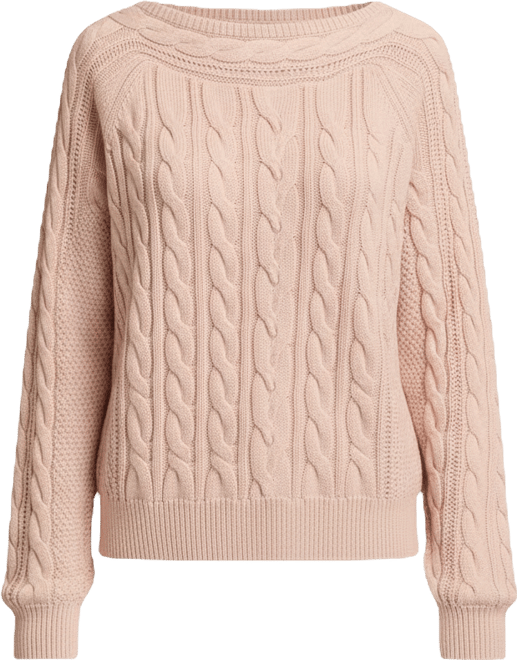 Women's Boat Neck Cable Sweater