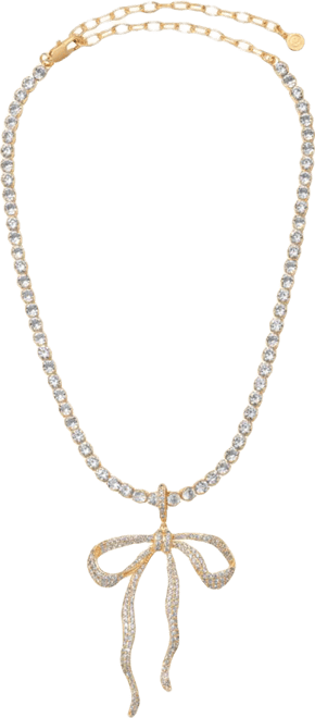Pave Bow Tennis Necklace