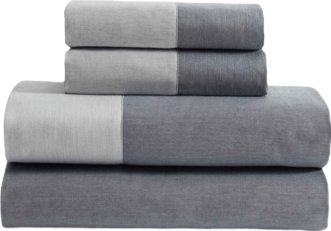 Contrast Weave Rekoop Sateen 4-Pc. Sheet Set, Queen