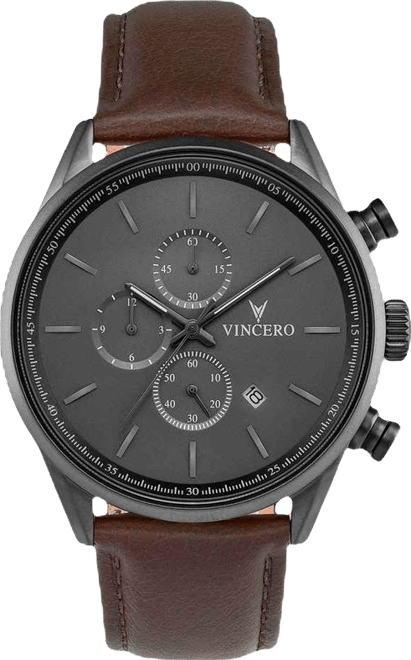 Men's Chrono S2 Chronograph Brown Leather Strap Watch 42mm