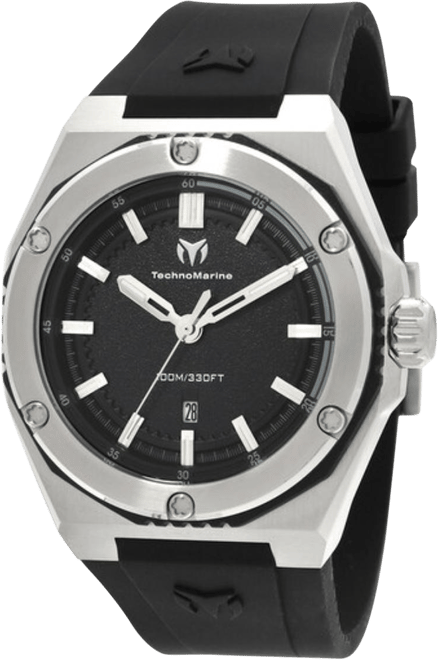 Men's Tm-416072 Quartz 3 Hand Black Dial Watch