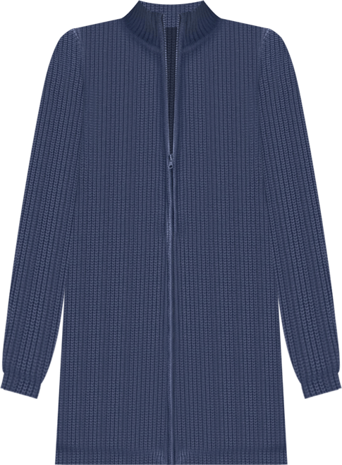 Plus Size Zip Front Shaker Cardigan