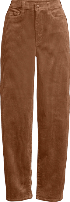 Women's Corduroy High Rise Barrel Leg Ankle Pants
