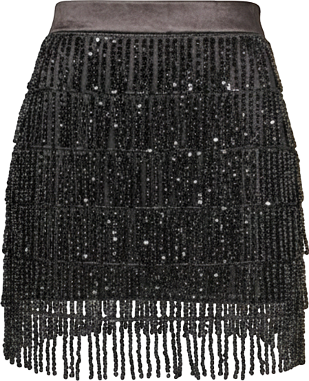 Women's Sequins Tassel Mini Skirt
