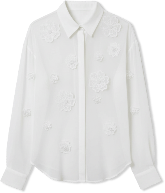 Women's Floral Detail Shirt Blouse