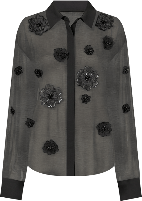 Women's Floral Detail Shirt Blouse