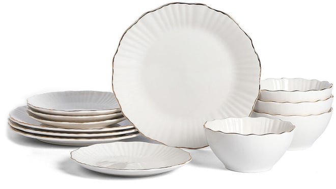 Christian Siriano New York Zinnia 12-pc. Porcelain Dinnerware Set