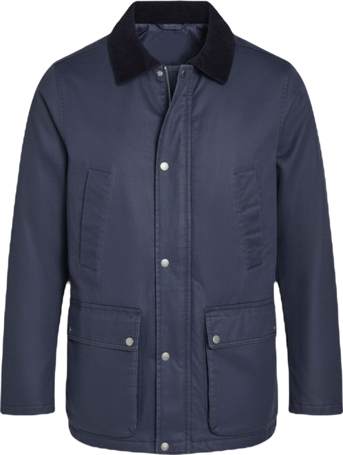 Men's Corduroy-Shirt-Collar Waxed Rain Jacket