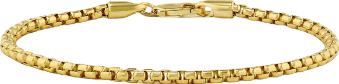 Men's Box Chain Bracelet, 3mm in Rhodium-Plated Sterling Silver