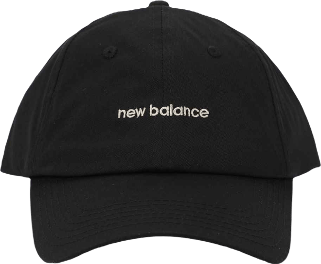 Men's Black 6-Panel Linear Logo Hat