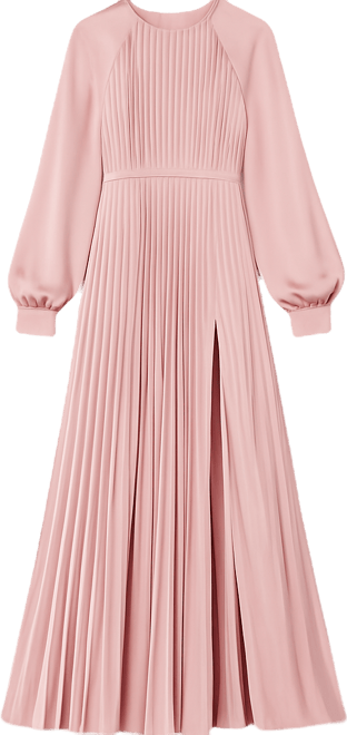 Women's Ieena Long Sleeve Pleated High Neck Gown