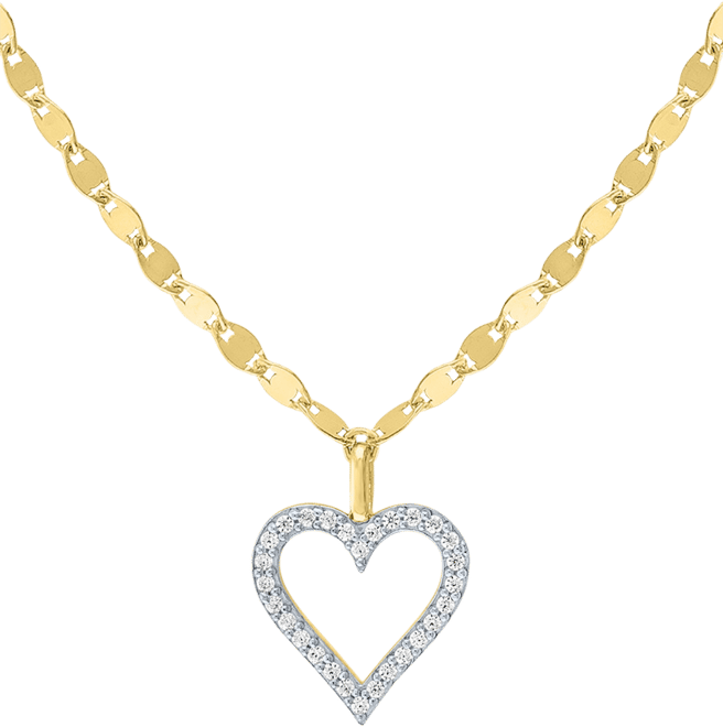 Diamond Open Heart 18" Pendant Necklace (1/10 ct. t.w.) in Sterling Silver