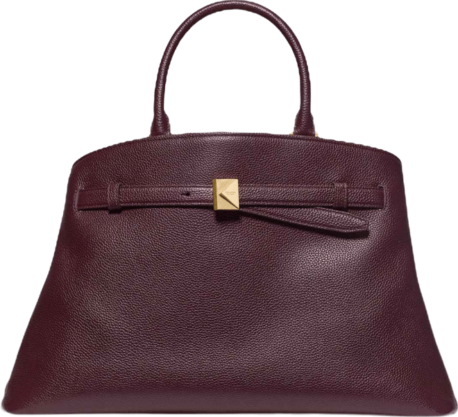 Deco Large Pebbled Leather Satchel