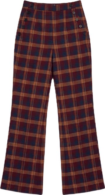Women's Damson High Waisted Tartan Print Trouser