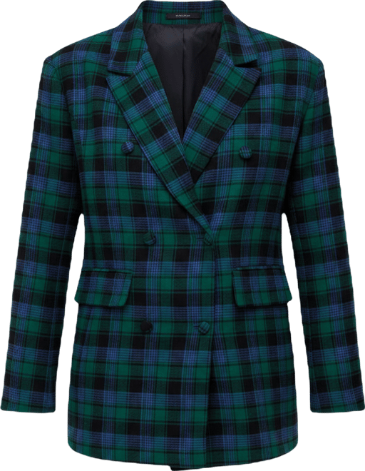 Women's Zena Double Breasted Prince Of Wales Check Print Jacket