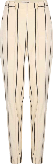 Women's Men's Striped Silk & Linen Blend Two-Zip Pants