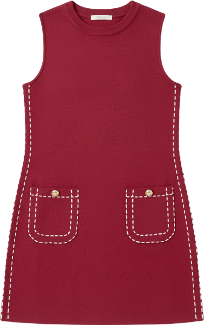 Women's Stitch Detail Knit Mini Dress Soft Stretch Fit