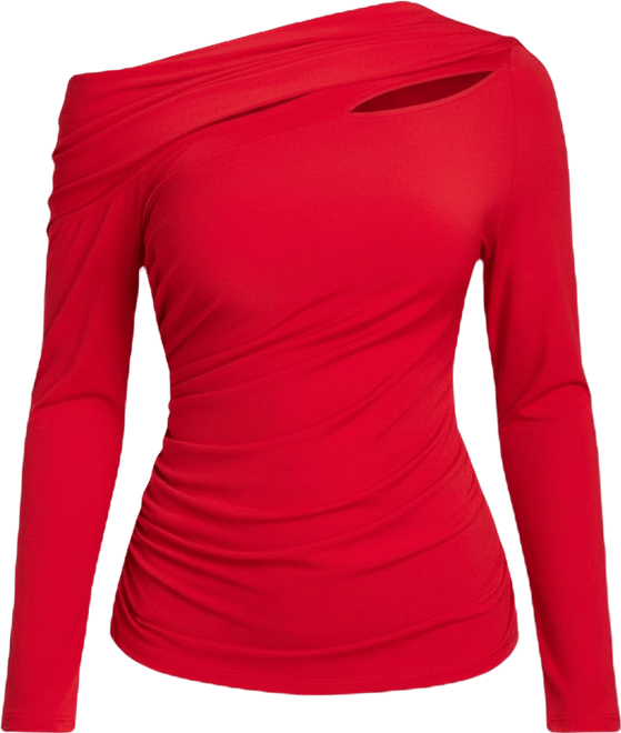 Women's Sliced Asym Neck Top
