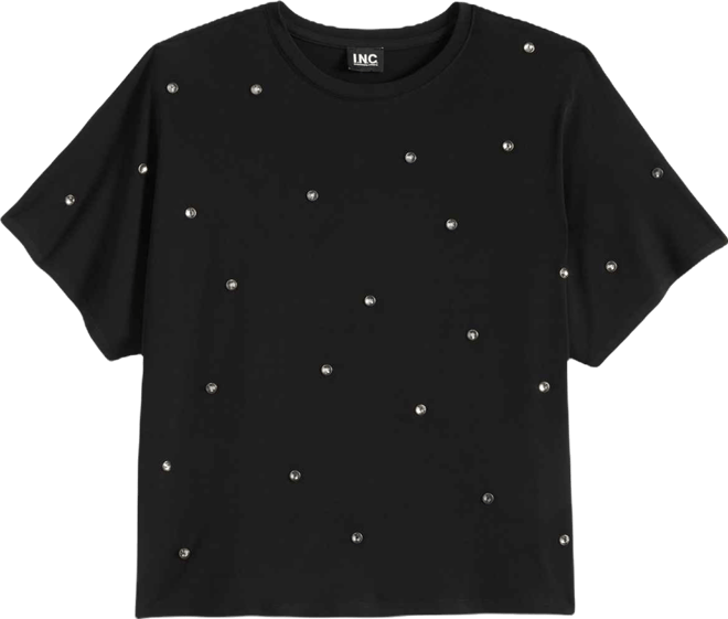 Women's Short Sleeve Crystal Embellished T-Shirt, Macy's Exclusive