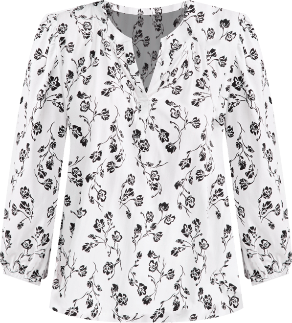 Petite Printed Bubble Sleeve Top, Macy's Exclusive