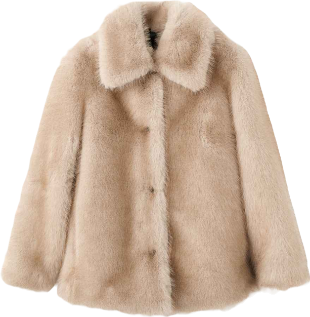Women's Fur-Effect Buttons Coat