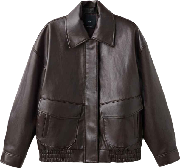 Women's Oversized Leather-Effect Jacket