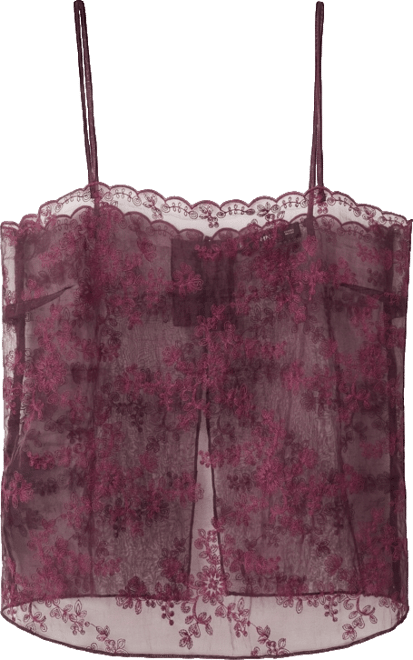 Women's Embroidered Sheer Top