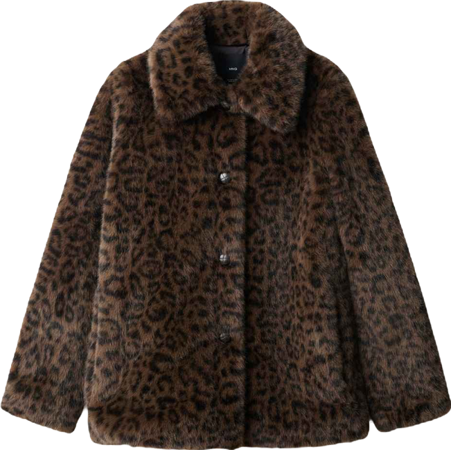 Women's Leopard Fur-Effect Coat