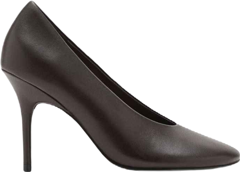 Women's Round-Toe Leather High-Heeled Shoes