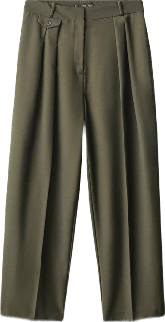 Women's Button Detail Pleated Trousers
