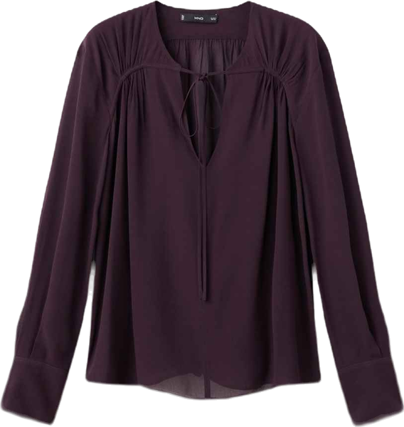 Women's Bow Neckline Chiffon Blouse