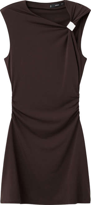 Women's Asymmetrical Neck And Metallic Detail Dress