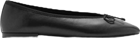 Women's Bow Leather Ballet Flats