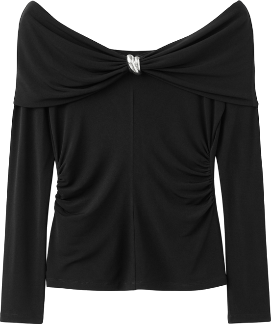 Women's Metallic Detail Strapless T-Shirt