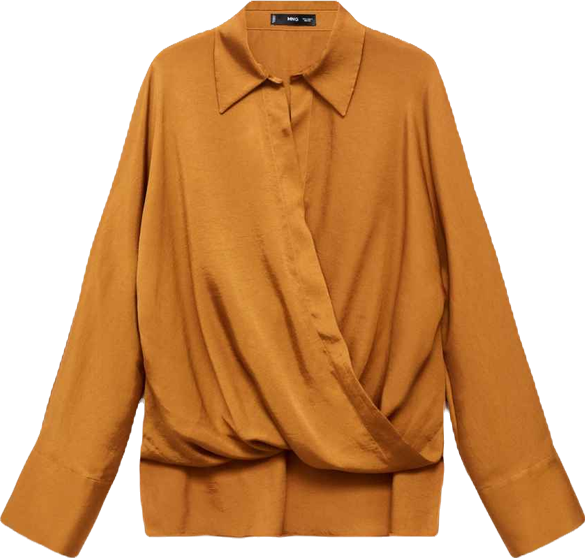 Women's Cross-Over Satin Blouse