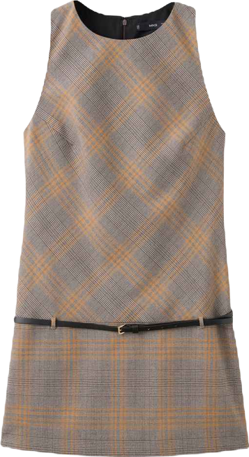 Women's Check Belt Dress