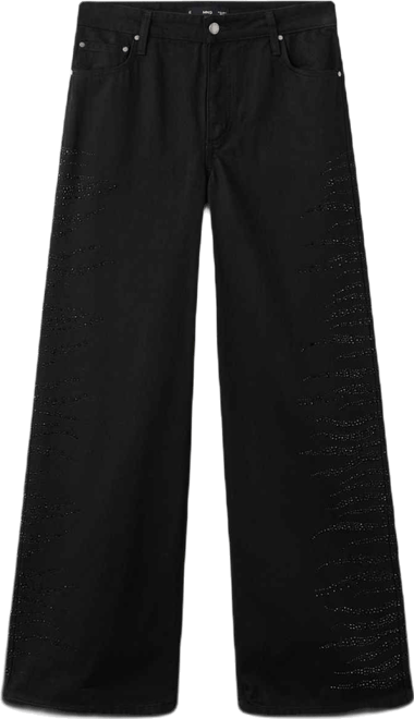 Women's Rhinestones Wide-Leg Jeans