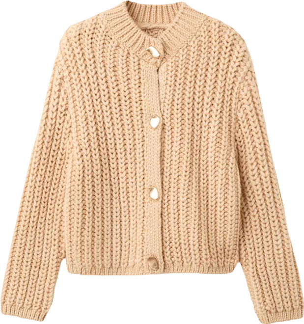 Women's Jewel Buttons Chunky-Knit Cardigan