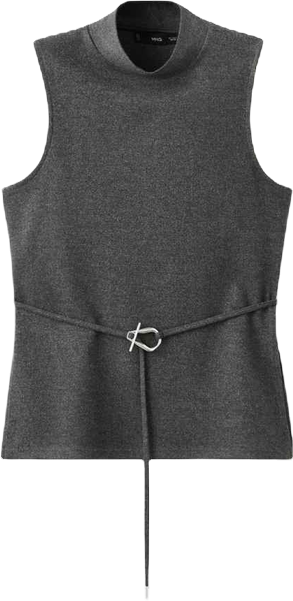 Women's Belt Turtleneck Top