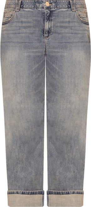 Plus Size Rolled-Cuff Boyfriend Jeans