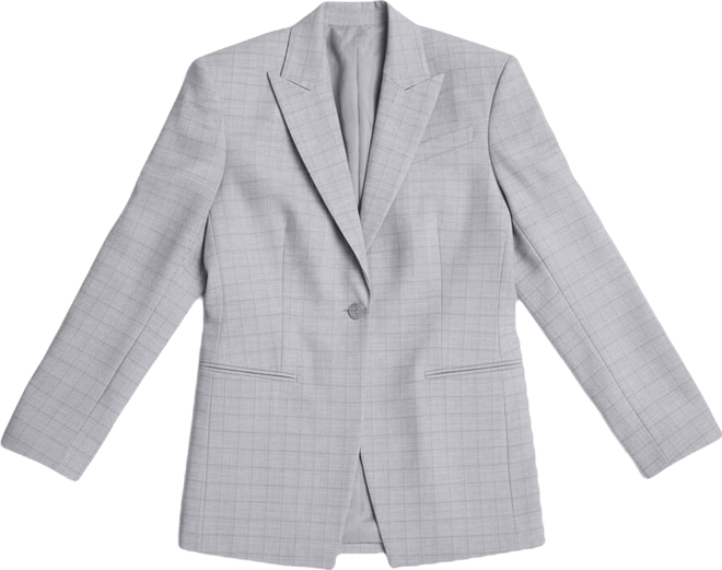 Women's 3-Button Plaid Jacket