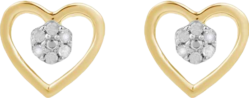 Diamond Heart Earrings (1/10 ct. t.w.) in Sterling Silver (also in 14K Gold-Plated Sterling Silver)